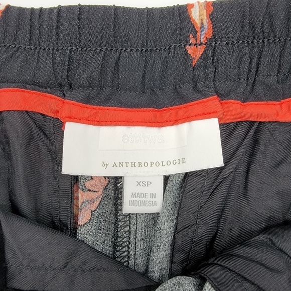 Anthropologie Ett Twa Black Floral Cropped Wide Leg Pants Womens Size XS Petite - Picture 13 of 16